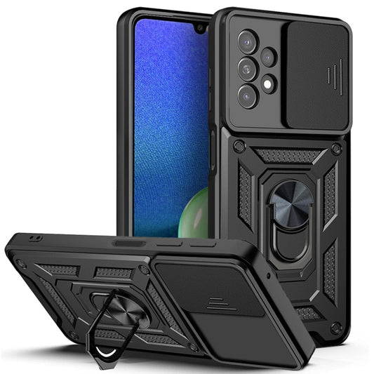 For Samsung Galaxy A13 4G Sliding Camera Cover TPU+PC Phone Case(Black) - Galaxy Phone Cases by buy2fix | Online Shopping UK | buy2fix