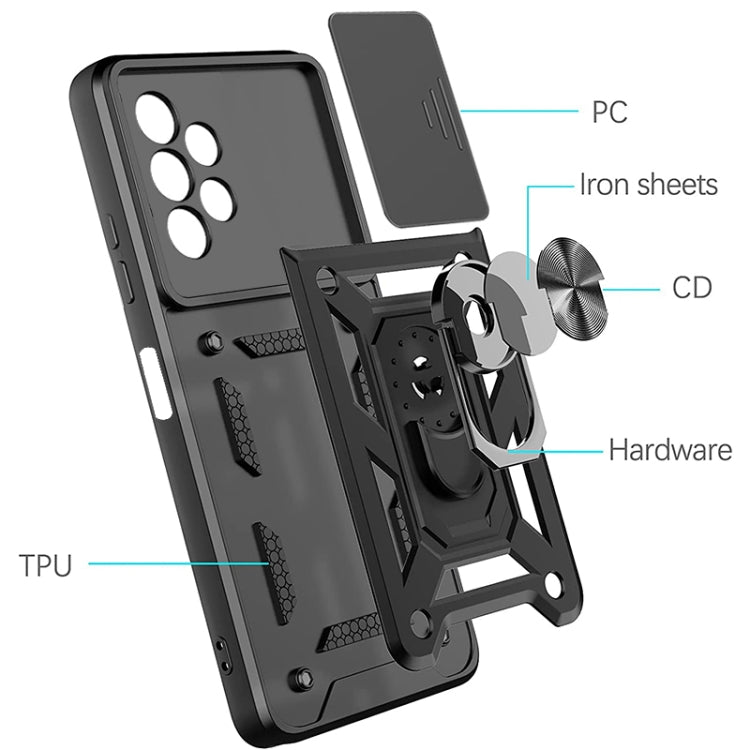 For Samsung Galaxy A13 4G Sliding Camera Cover TPU+PC Phone Case(Black) - Galaxy Phone Cases by buy2fix | Online Shopping UK | buy2fix