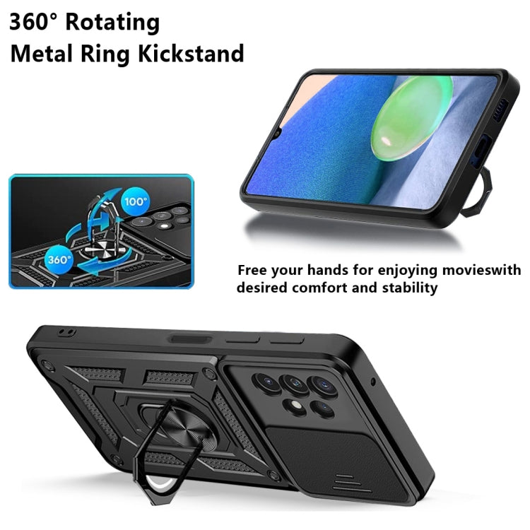 For Samsung Galaxy A13 4G Sliding Camera Cover TPU+PC Phone Case(Black) - Galaxy Phone Cases by buy2fix | Online Shopping UK | buy2fix