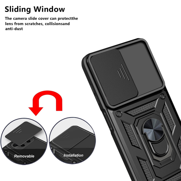 For Samsung Galaxy A13 4G Sliding Camera Cover TPU+PC Phone Case(Black) - Galaxy Phone Cases by buy2fix | Online Shopping UK | buy2fix