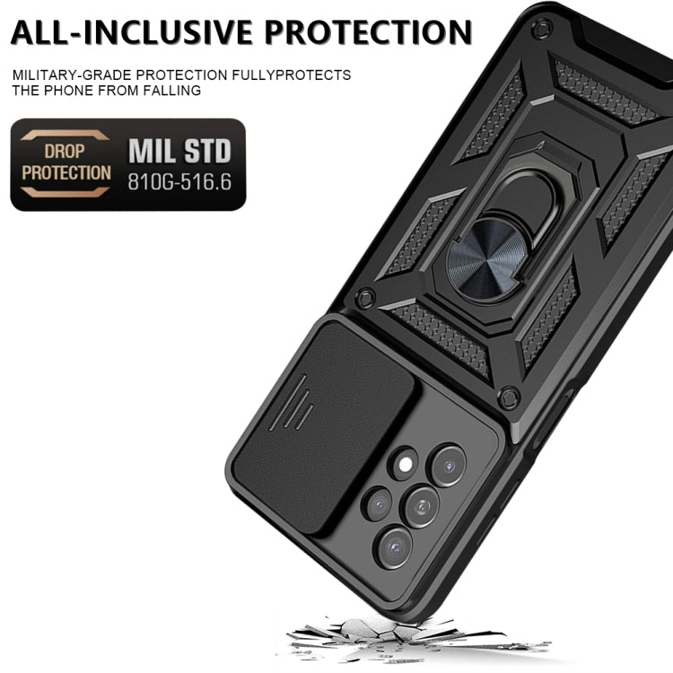 For Samsung Galaxy A13 4G Sliding Camera Cover TPU+PC Phone Case(Black) - Galaxy Phone Cases by buy2fix | Online Shopping UK | buy2fix