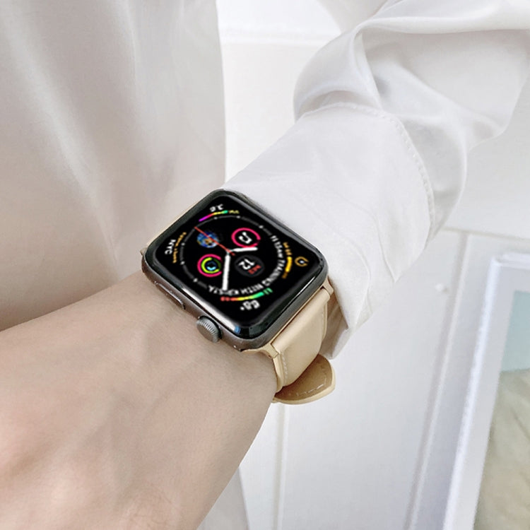 Genuine Leather Watch Band For Apple Watch Ultra 49mm&Watch Ultra 2 49mm / Series 9&8&7 45mm / SE 3&SE 2&6&SE&5&4 44mm / 3&2&1 42mm(White) by buy2fix