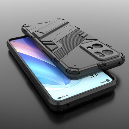 For OPPO Reno7 Pro 5G Punk Armor 2 in 1 PC + TPU Shockproof Phone Case with Invisible Holder(Black) by buy2fix