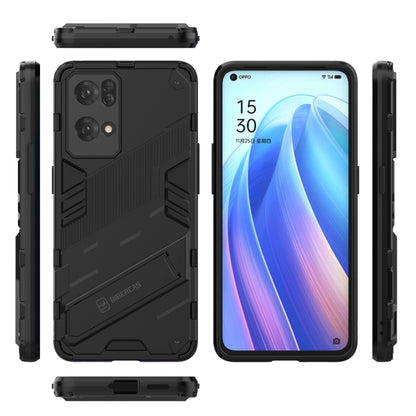 For OPPO Reno7 Pro 5G Punk Armor 2 in 1 PC + TPU Shockproof Phone Case with Invisible Holder(Black) by buy2fix