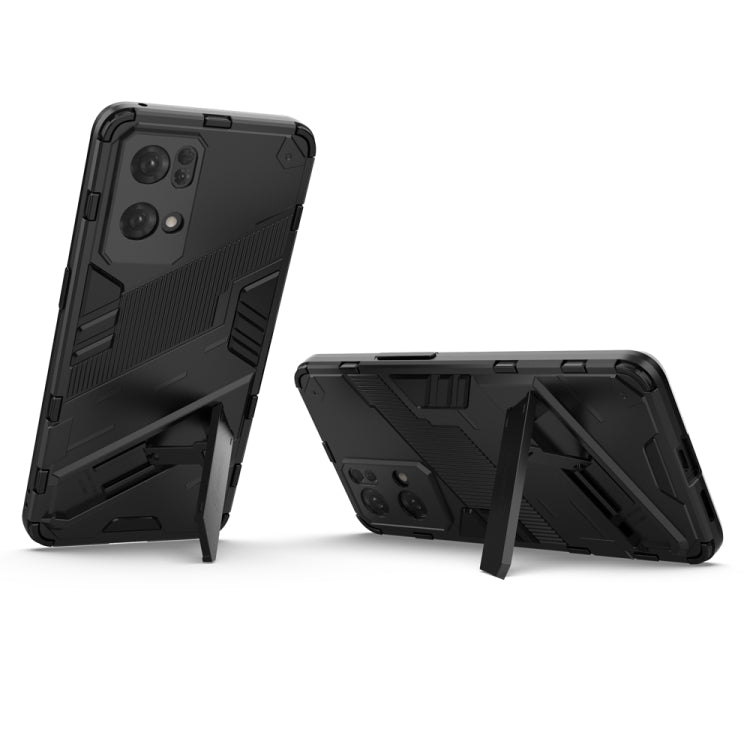 For OPPO Reno7 Pro 5G Punk Armor 2 in 1 PC + TPU Shockproof Phone Case with Invisible Holder(Black) by buy2fix