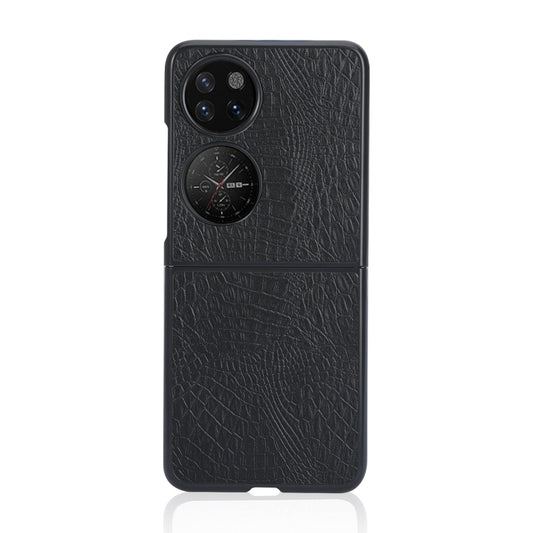 For Huawei P50 Pocket Crocodile Texture Folding Phone Case(Black) - Huawei Cases by buy2fix | Online Shopping UK | buy2fix
