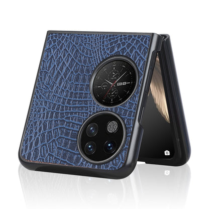For Huawei P50 Pocket Crocodile Texture Folding Phone Case(Blue) - Huawei Cases by buy2fix | Online Shopping UK | buy2fix