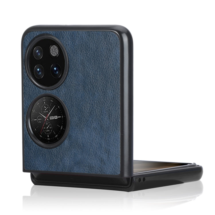 For Huawei P50 Pocket Lychee Texture Folding Phone Case(Blue) - Huawei Cases by buy2fix | Online Shopping UK | buy2fix
