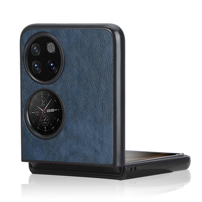For Huawei P50 Pocket Lychee Texture Folding Phone Case(Blue) - Huawei Cases by buy2fix | Online Shopping UK | buy2fix