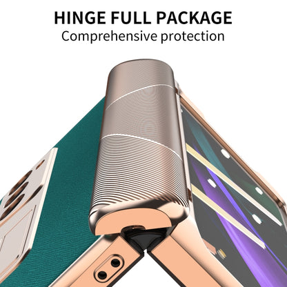 For Samsung Galaxy Z Fold2 5G Electroplated Armor Cross Texture Phone Case(Cyan) by buy2fix