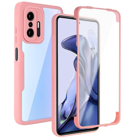 For Xiaomi Mi 11T / 11T Pro Acrylic + TPU 360 Degrees Full Coverage Shockproof Phone Case(Pink) - Xiaomi Cases by buy2fix | Online Shopping UK | buy2fix