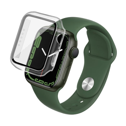 imak PC Case with Tempered Glass Film For Apple Watch Series 8 / 7 45mm(Transparent) - Watch Cases by imak | Online Shopping UK | buy2fix