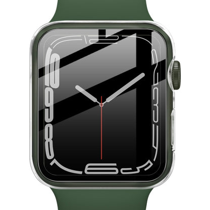 imak PC Case with Tempered Glass Film For Apple Watch Series 8 / 7 45mm(Transparent) - Watch Cases by imak | Online Shopping UK | buy2fix
