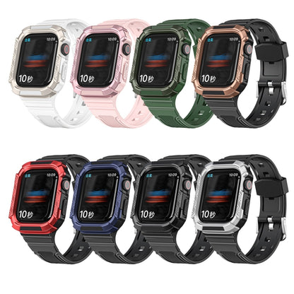 Two-color Integrated Watch Band For Apple Watch Series 7 45mm / 6&SE&5&4 44mm(Black + Black Frame) - Watch Bands by buy2fix | Online Shopping UK | buy2fix