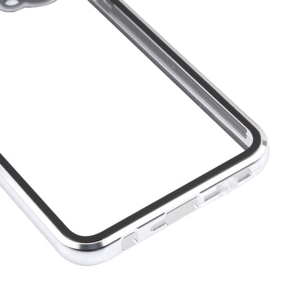 For OnePlus Nord CE 5G Full Cover Magnetic Metal Tempered Glass Phone Case(Silver) - OnePlus Cases by buy2fix | Online Shopping UK | buy2fix