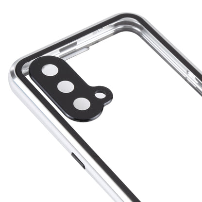 For OnePlus Nord CE 5G Full Cover Magnetic Metal Tempered Glass Phone Case(Silver) - OnePlus Cases by buy2fix | Online Shopping UK | buy2fix