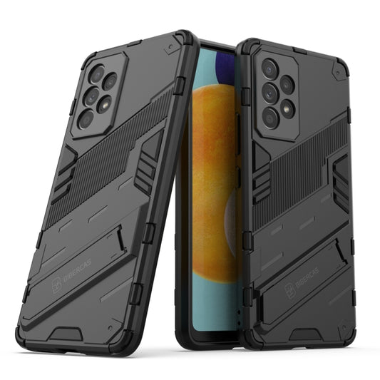 For Samsung Galaxy A53 5G Punk Armor 2 in 1 PC + TPU Shockproof Phone Case with Invisible Holder(Black) - Galaxy Phone Cases by buy2fix | Online Shopping UK | buy2fix