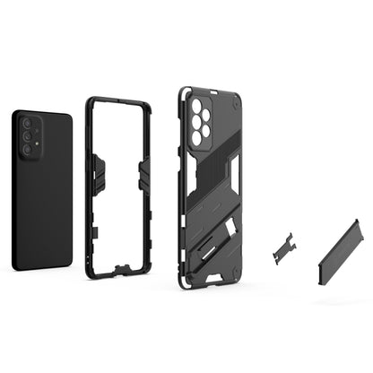 For Samsung Galaxy A73 5G Punk Armor 2 in 1 PC + TPU Shockproof Phone Case with Invisible Holder(Red) - Galaxy Phone Cases by buy2fix | Online Shopping UK | buy2fix