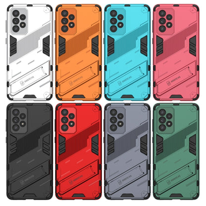 For Samsung Galaxy A73 5G Punk Armor 2 in 1 PC + TPU Shockproof Phone Case with Invisible Holder(Red) - Galaxy Phone Cases by buy2fix | Online Shopping UK | buy2fix