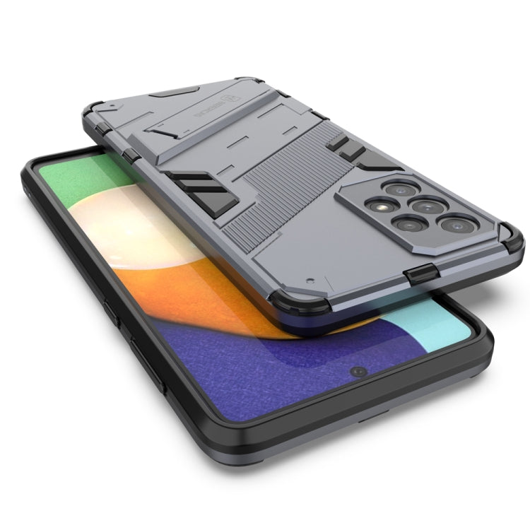 For Samsung Galaxy A73 5G Punk Armor 2 in 1 PC + TPU Shockproof Phone Case with Invisible Holder(Gray) - Galaxy Phone Cases by buy2fix | Online Shopping UK | buy2fix