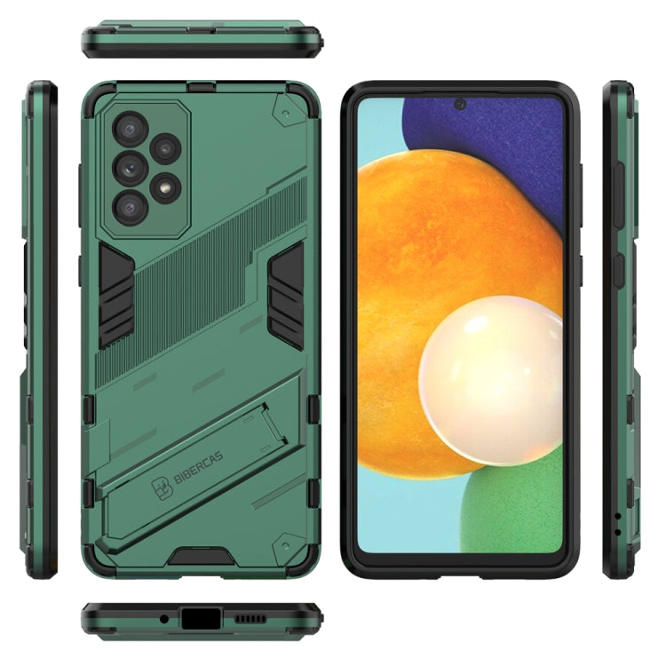 For Samsung Galaxy A73 5G Punk Armor 2 in 1 PC + TPU Shockproof Phone Case with Invisible Holder(Green) - Galaxy Phone Cases by buy2fix | Online Shopping UK | buy2fix