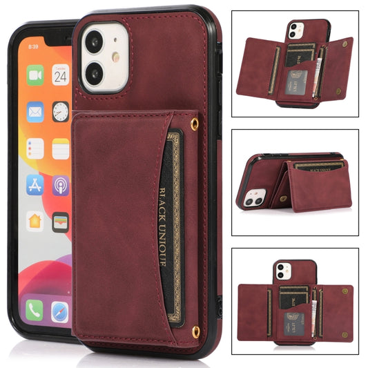 Three-fold Leather Phone Case with Card Slot & Wallet & Holder For iPhone 11 Pro Max(Wine Red) - iPhone 11 Pro Max Cases by buy2fix | Online Shopping UK | buy2fix