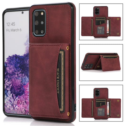 For Samsung Galaxy S20 Three-fold Leather Phone Case with Card Slot & Wallet & Holder(Wine Red) by buy2fix