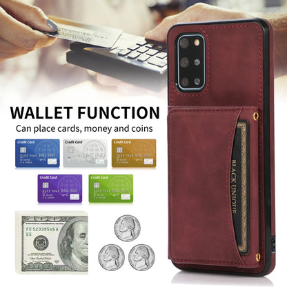 For Samsung Galaxy S20 Three-fold Leather Phone Case with Card Slot & Wallet & Holder(Wine Red) by buy2fix