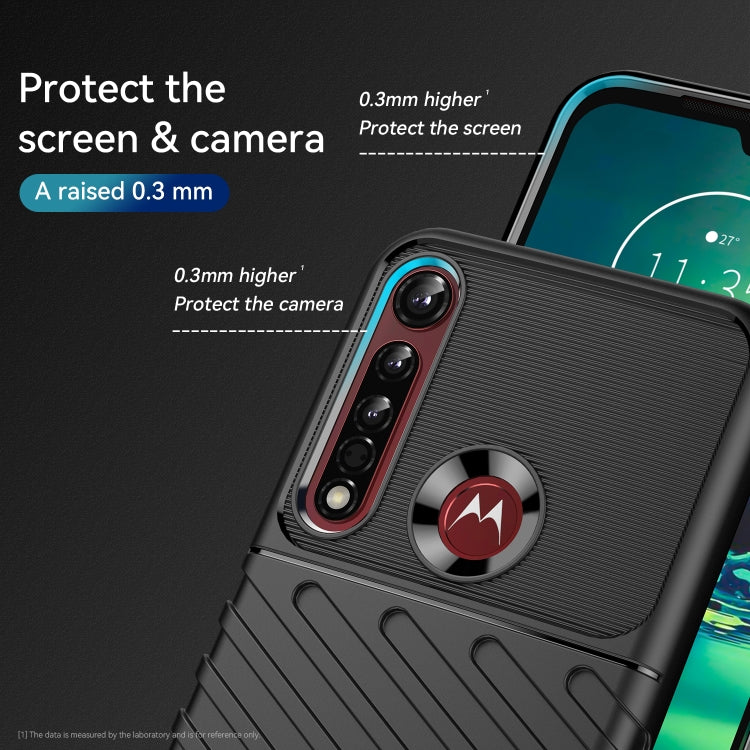For Motorola One Vision Plus Thunderbolt Shockproof TPU Protective Soft Phone Case(Black) - Motorola Cases by buy2fix | Online Shopping UK | buy2fix