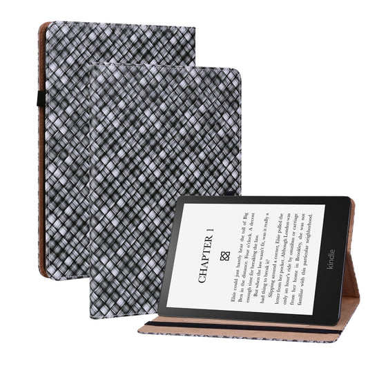 For Amazon Kindle Paperwhite 5 Color Weave Smart Leather Tablet Case(Black) - Amazon by buy2fix | Online Shopping UK | buy2fix