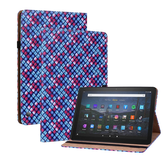 For Amazon Kindle Fire HD8 2020 Color Weave Smart Leather Tablet Case(Blue) - Amazon by buy2fix | Online Shopping UK | buy2fix