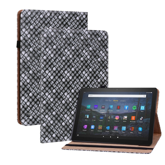 For Amazon Kindle Fire HD10 2021/HD10 Plus 2021 Color Weave Smart Leather Tablet Case(Black) - Amazon by buy2fix | Online Shopping UK | buy2fix