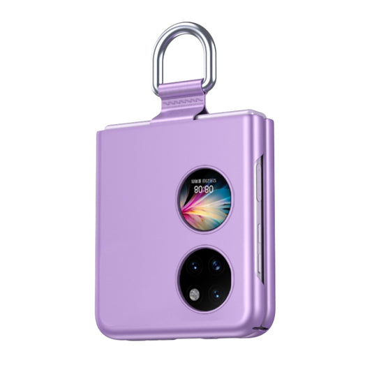 For Huawei P50 Pocket Ribbon Lanyard Skin Feel Phone Case(Purple) - Huawei Cases by buy2fix | Online Shopping UK | buy2fix