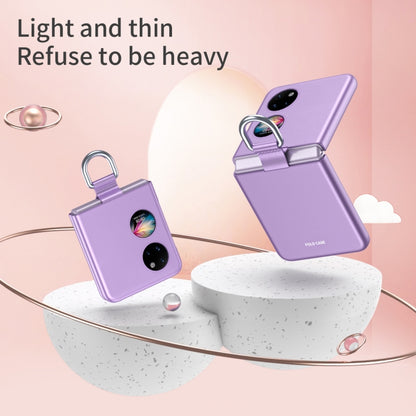For Huawei P50 Pocket Ribbon Lanyard Skin Feel Phone Case(Purple) - Huawei Cases by buy2fix | Online Shopping UK | buy2fix