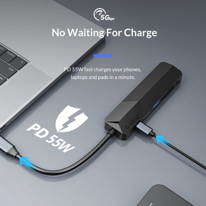 ORICO MDK-6P-GY-BP 6 In 1 Type-C / USB-C Multifunctional Docking Station(Grey) - USB HUB by ORICO | Online Shopping UK | buy2fix
