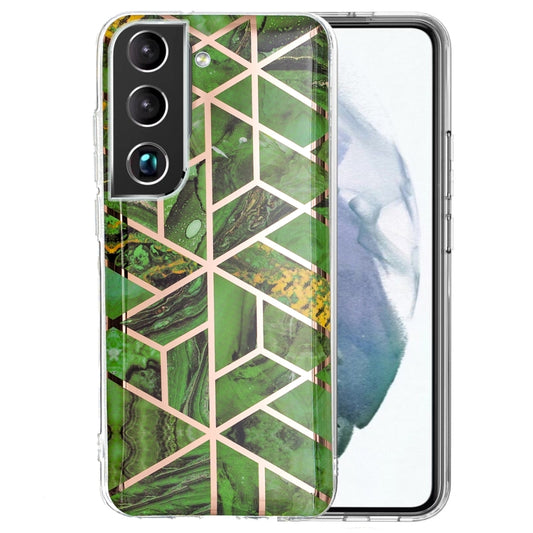 For Samsung Galaxy S22+ 5G Electroplating TPU Protective Phone Case(Green Rhombus) - Galaxy S22+ 5G Cases by buy2fix | Online Shopping UK | buy2fix