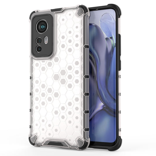 For Xiaomi 12 5G Shockproof Honeycomb PC + TPU Phone Case(White) by buy2fix