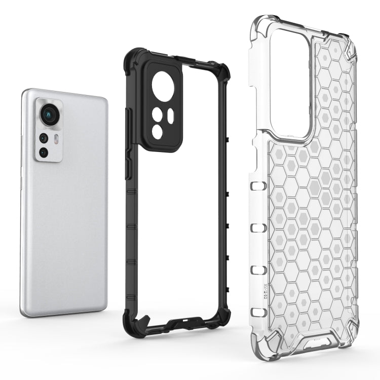 For Xiaomi 12 5G Shockproof Honeycomb PC + TPU Phone Case(White) by buy2fix