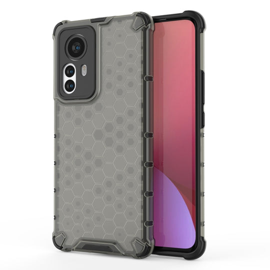 Pour Xiaomi 12 Pro, étui de téléphone PC + TPU en nid d'abeille antichoc (noir)