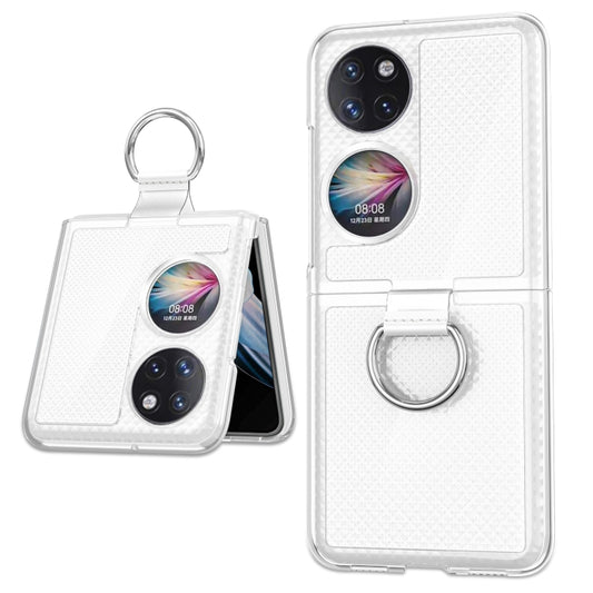 For Huawei P50 Pocket Ring Holder Transparent PC Phone Case(Glossy) - Huawei Cases by buy2fix | Online Shopping UK | buy2fix
