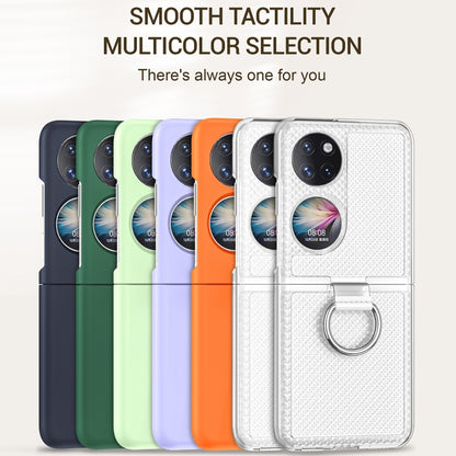 For Huawei P50 Pocket Ring Holder Transparent PC Phone Case(Glossy) - Huawei Cases by buy2fix | Online Shopping UK | buy2fix
