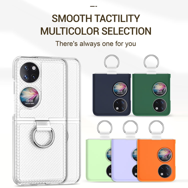 For Huawei P50 Pocket Ring Holder Transparent PC Phone Case(Glossy) - Huawei Cases by buy2fix | Online Shopping UK | buy2fix