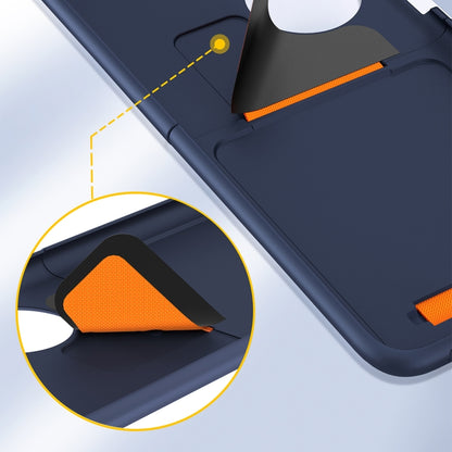 For Huawei P50 Pocket Wrist Strap Skin Feel Frosted PC Phone Case(Navy Blue) - Huawei Cases by buy2fix | Online Shopping UK | buy2fix