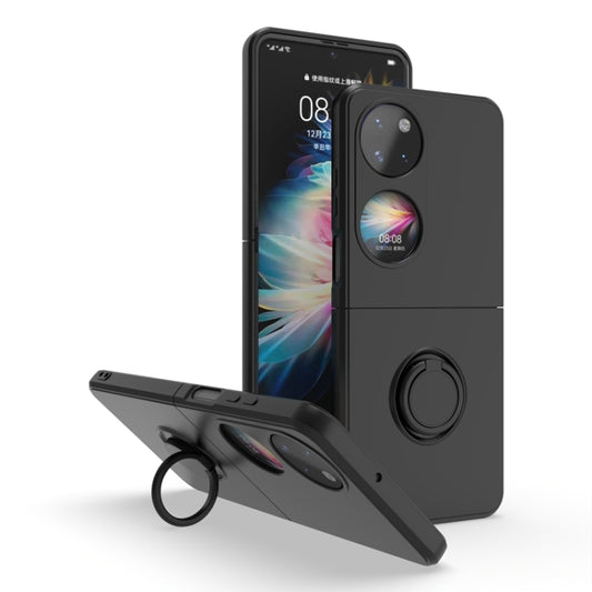 For Huawei P50 Pocket Ring Holder PC Phone Case(Black) - Huawei Cases by buy2fix | Online Shopping UK | buy2fix