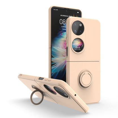 For Huawei P50 Pocket Ring Holder PC Phone Case(Pink) - Huawei Cases by buy2fix | Online Shopping UK | buy2fix