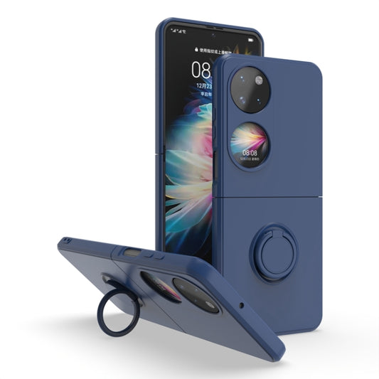 For Huawei P50 Pocket Ring Holder PC Phone Case(Blue) - Huawei Cases by buy2fix | Online Shopping UK | buy2fix