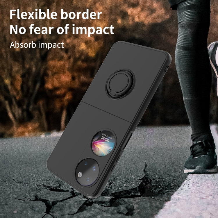 For Huawei P50 Pocket Ring Holder PC Phone Case(Black) - Huawei Cases by buy2fix | Online Shopping UK | buy2fix