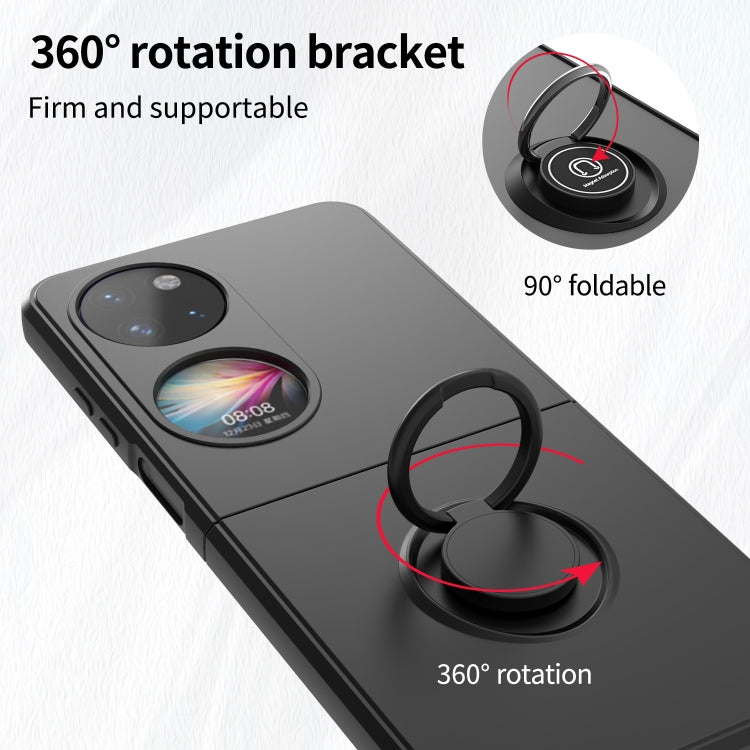 For Huawei P50 Pocket Ring Holder PC Phone Case(Black) - Huawei Cases by buy2fix | Online Shopping UK | buy2fix
