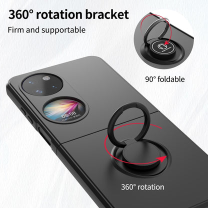 For Huawei P50 Pocket Ring Holder PC Phone Case(Black) - Huawei Cases by buy2fix | Online Shopping UK | buy2fix
