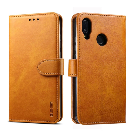 For Huawei P20 Lite GUSSIM Business Style Horizontal Flip Leather Case with Holder & Card Slots & Wallet(Khaki) - Huawei Cases by GUSSIM | Online Shopping UK | buy2fix